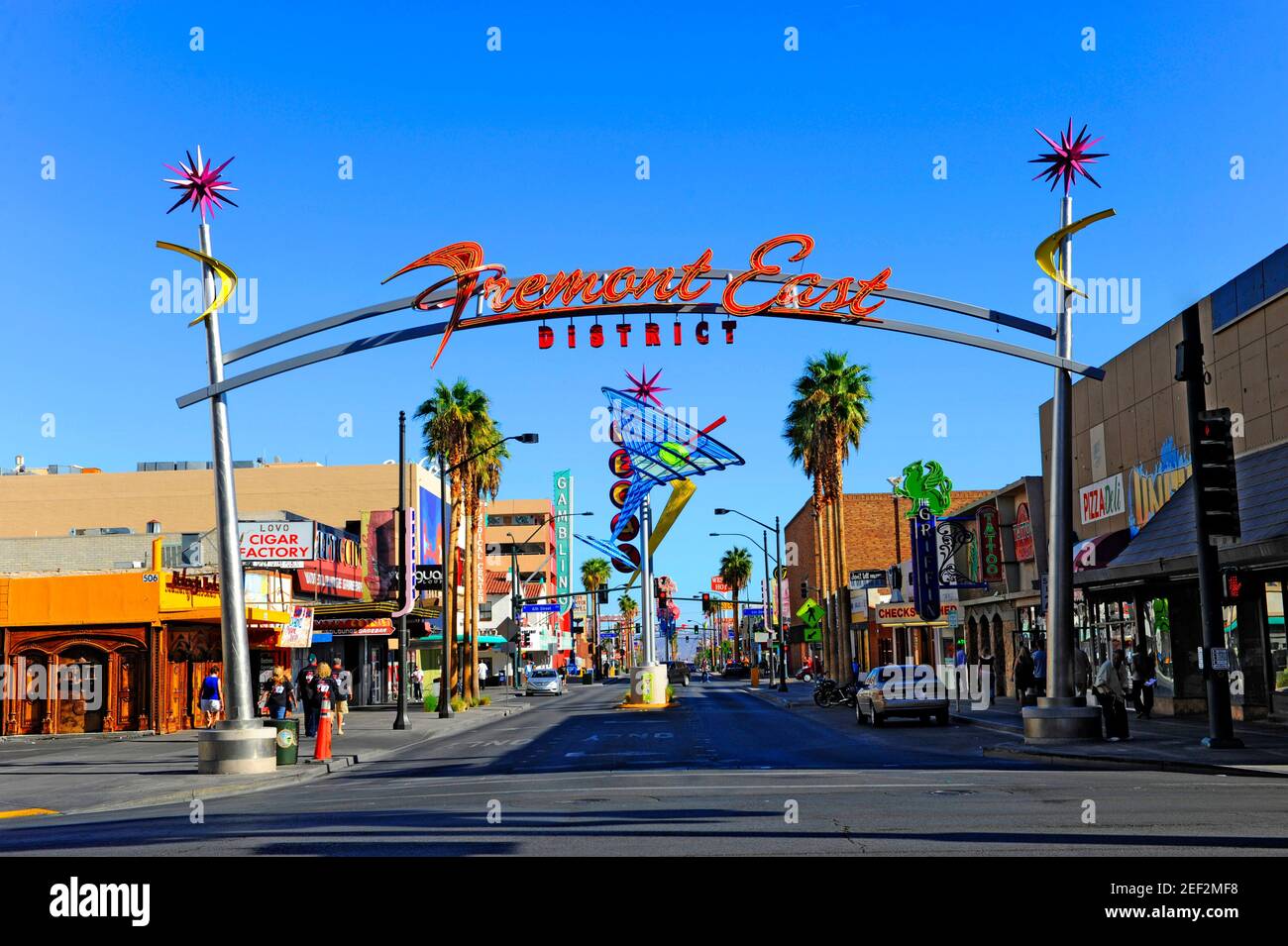 Il quartiere Fremont sulla Las Vegas Nevada strip gioco d'azzardo Foto Stock