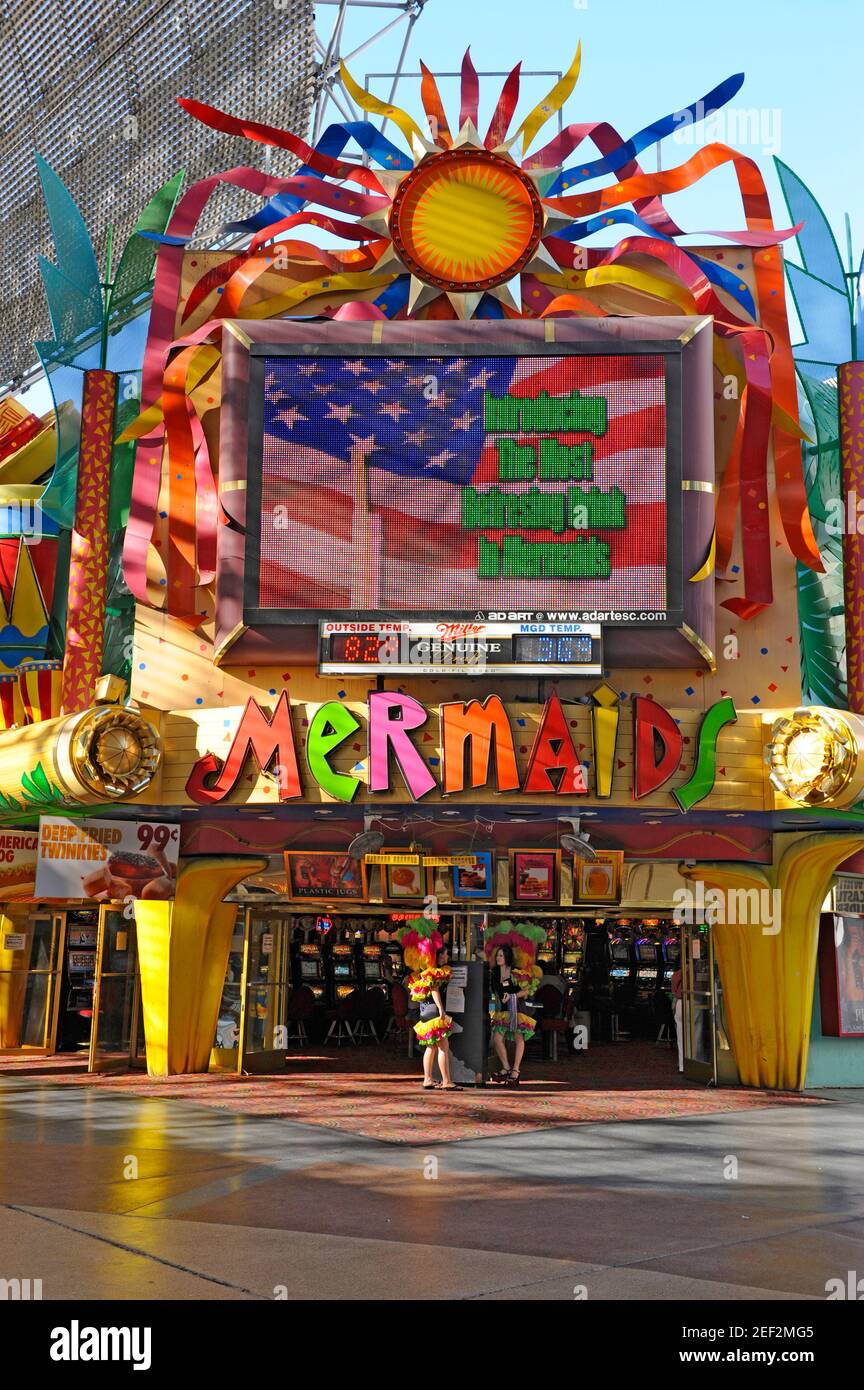 Il quartiere Fremont sulla Las Vegas Nevada strip gioco d'azzardo Foto Stock