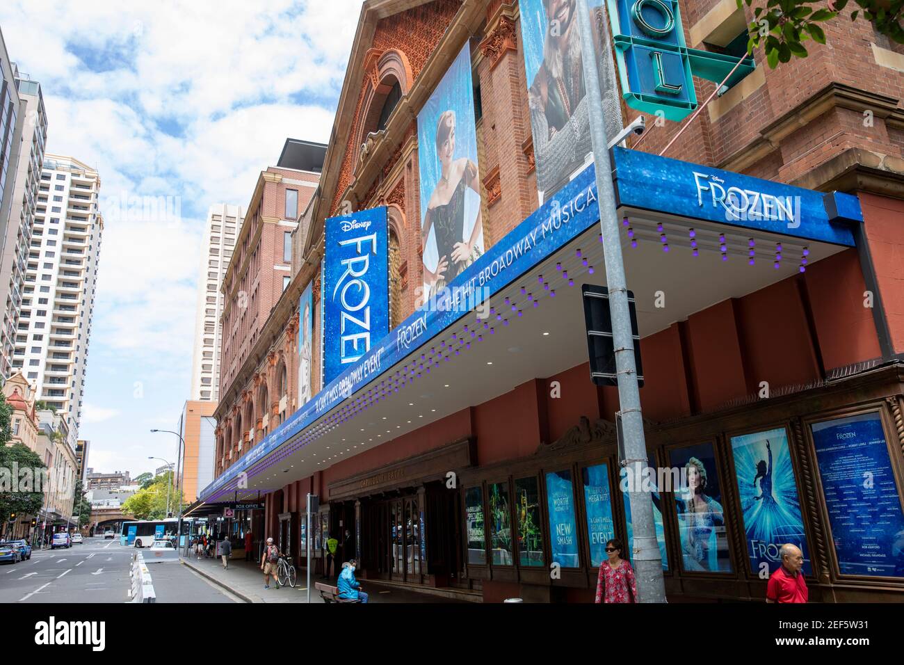 Capitol Theatre nel centro di Haymarket Sydney che mostra il Frozen Musical, Sydney, Australia Foto Stock