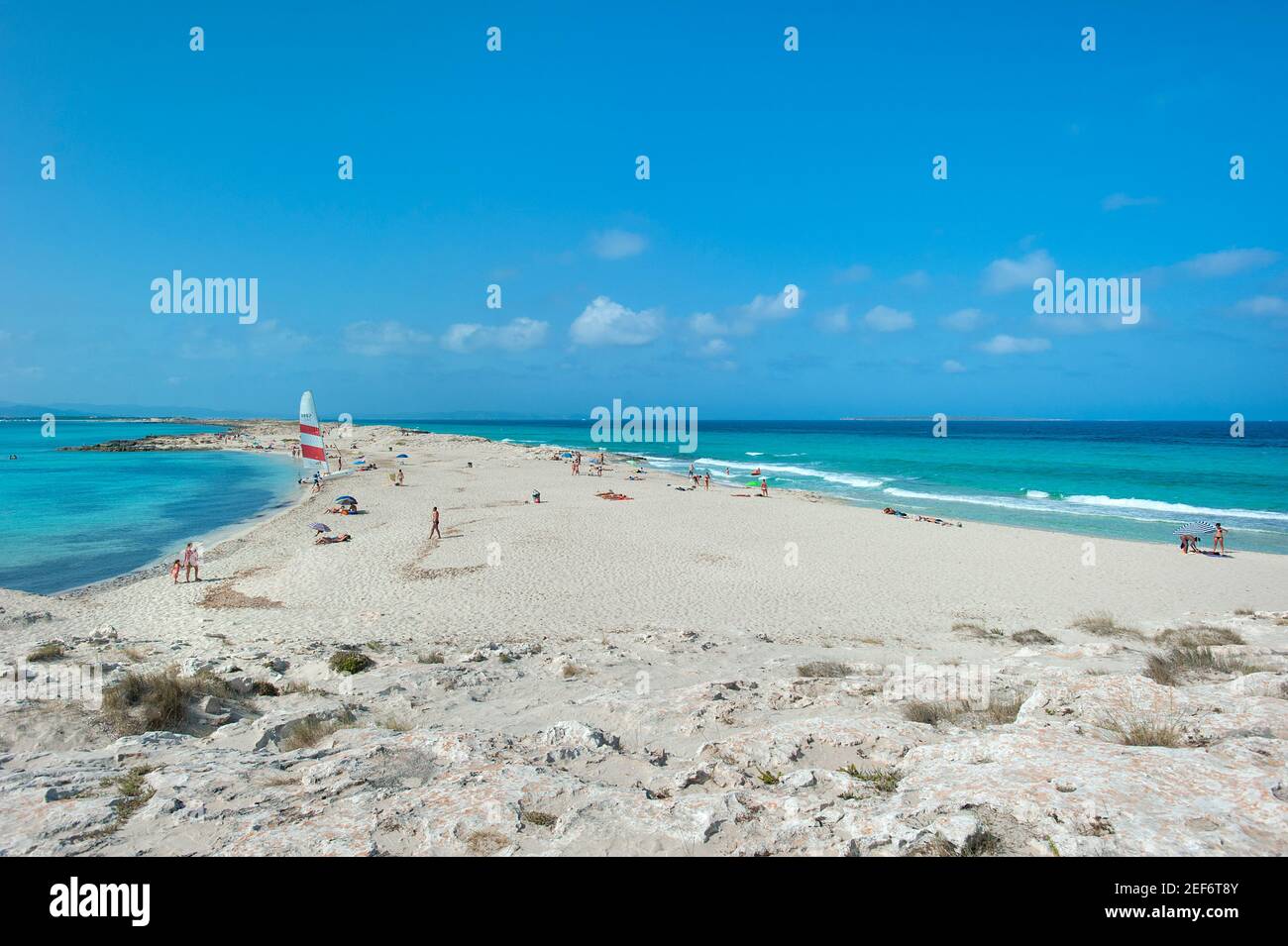 Playa de ses illetes, Formentera, Baleari, Spagna Foto Stock