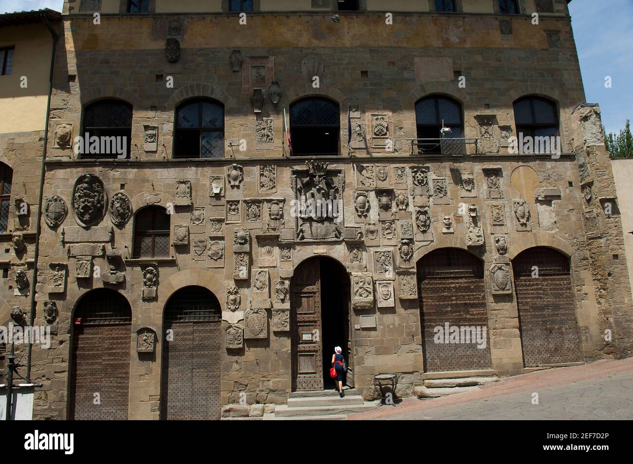 Arezzo Toscana Italia. Facciata della Biblioteca Comunale in Via