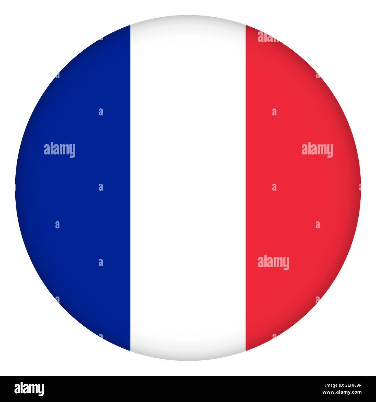Bandiera della Francia icona rotonda, badge o pulsante. Simbolo nazionale  francese. Disegno modello, illustrazione vettoriale Immagine e Vettoriale -  Alamy