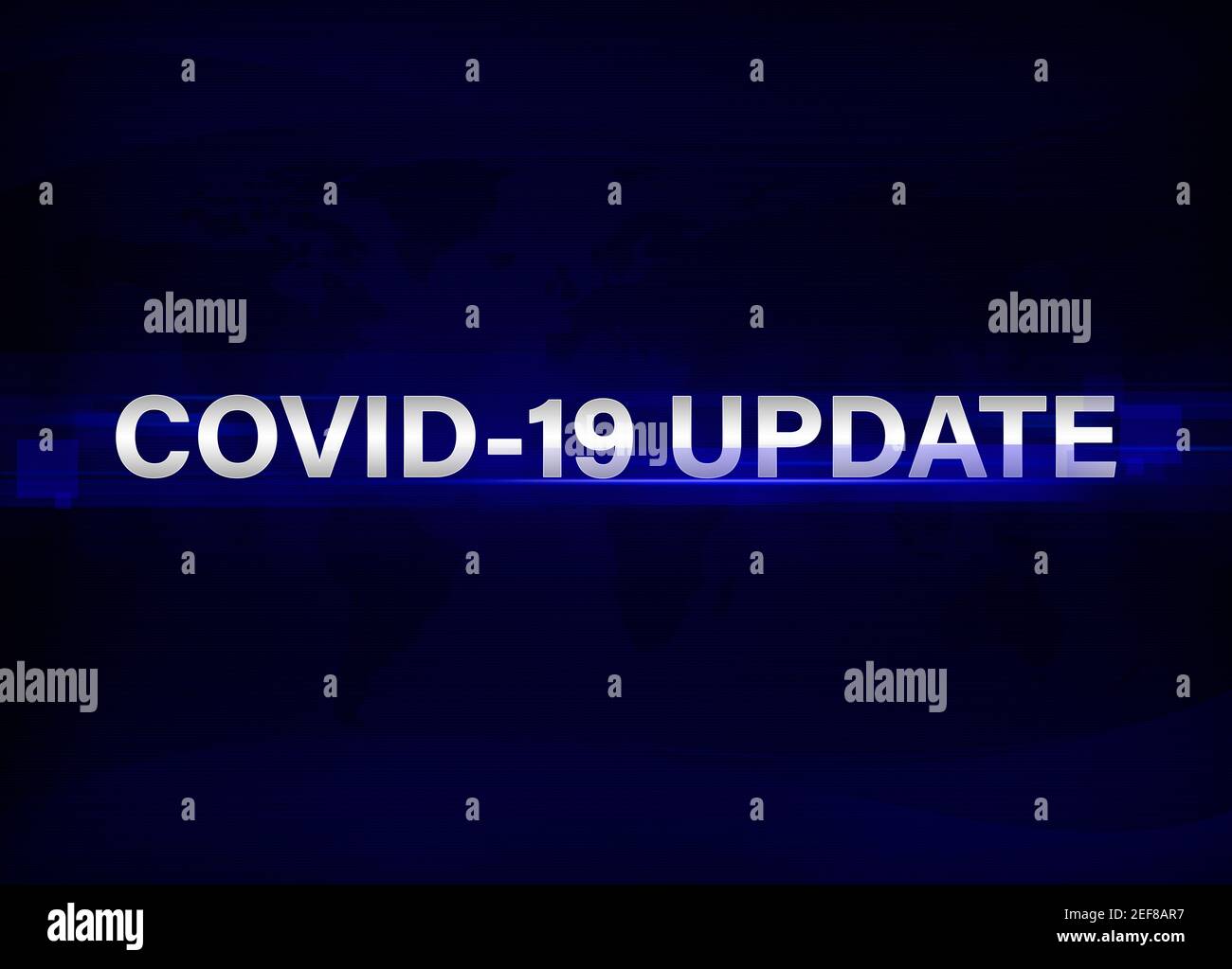 Covid-19 aggiornamento dello sfondo degli avvisi. Ultime notizie Coronavirus notizie sfondo concetto Foto Stock