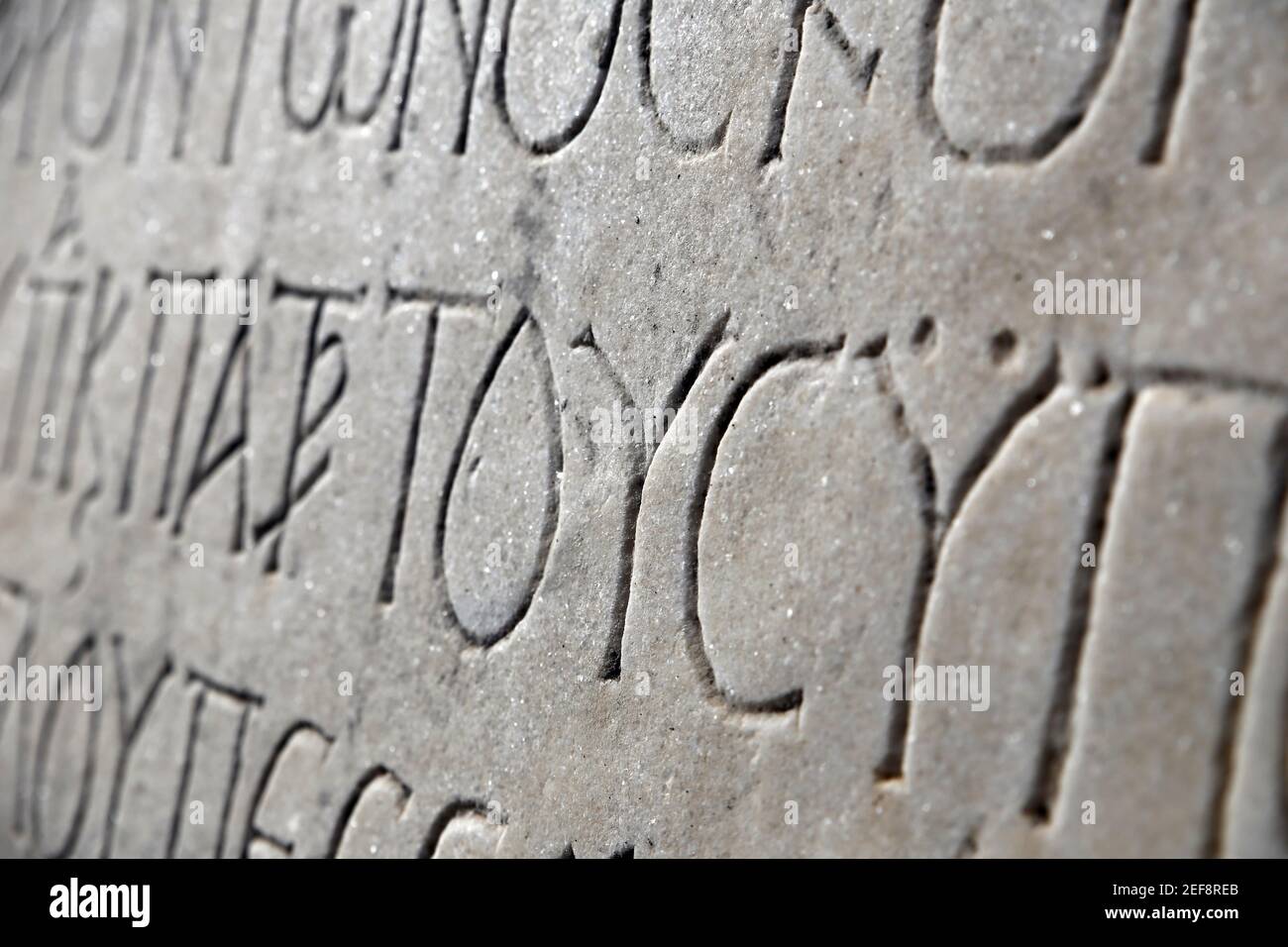 Alfabeto di Cultura greca in Turchia. Arte sulla pietra. Foto Stock