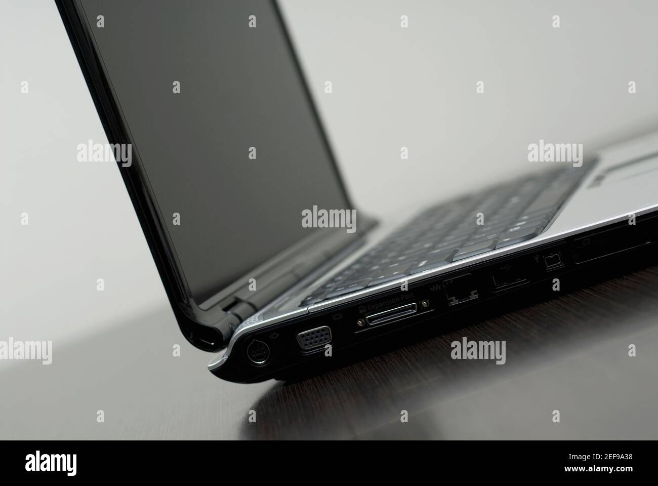 Primo piano di un notebook Foto Stock