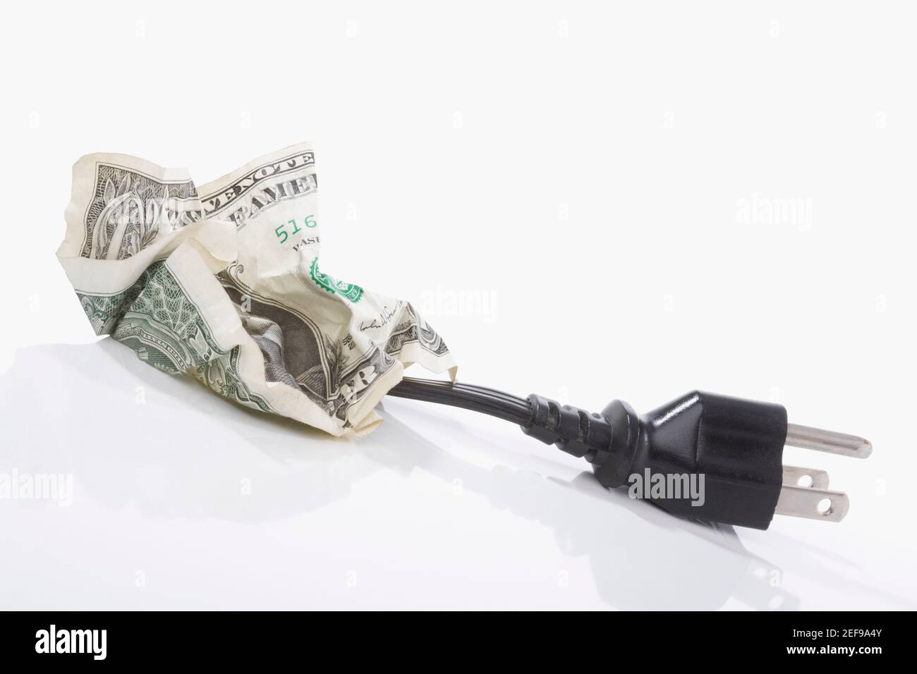 Valuta cartacea USA con spina a tre pin Foto Stock