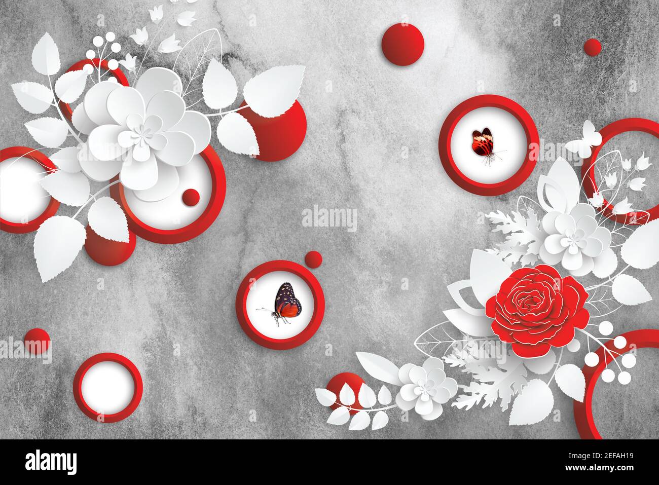 Sfondo personalizzato Modern Mural Photo, illustrazione 3d Foto Stock