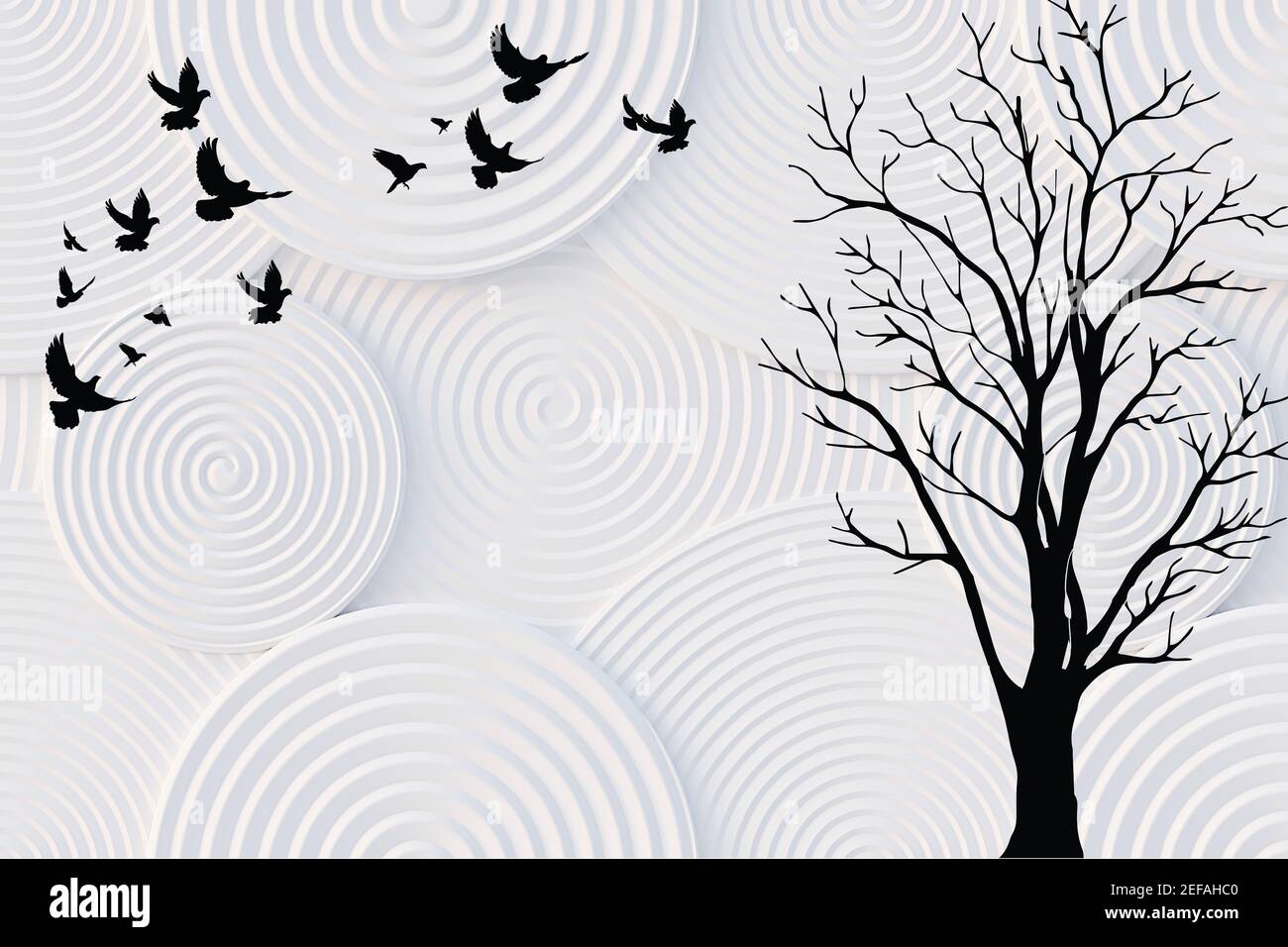 Sfondo personalizzato Modern Mural Photo, illustrazione 3d Foto Stock