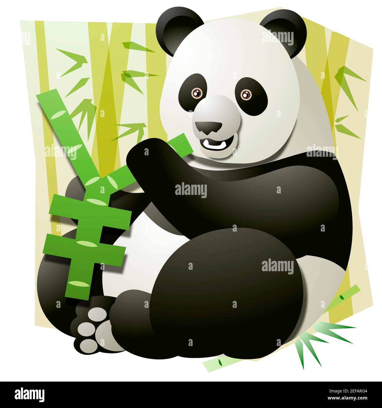 Ritratto di un orso panda tenendo un segno di yen Foto Stock