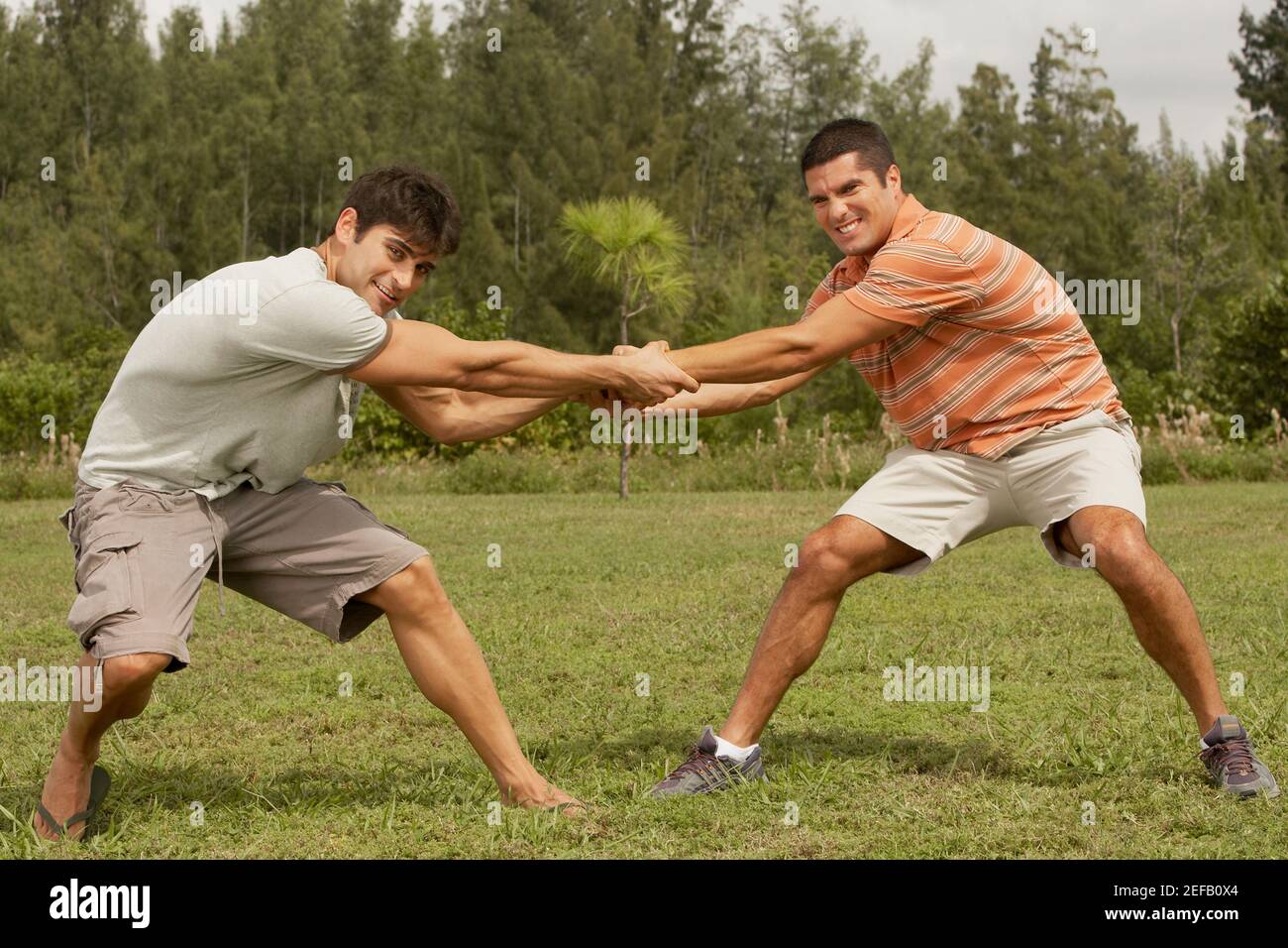 Ritratto di due uomini mid adult Foto Stock