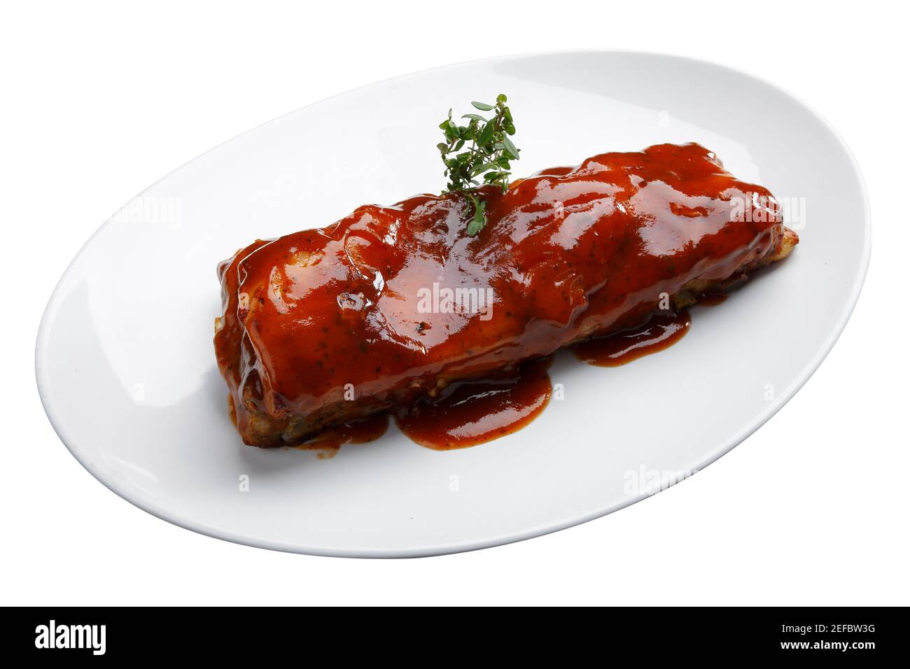 Nervature arrosto con salsa barbecue Foto Stock