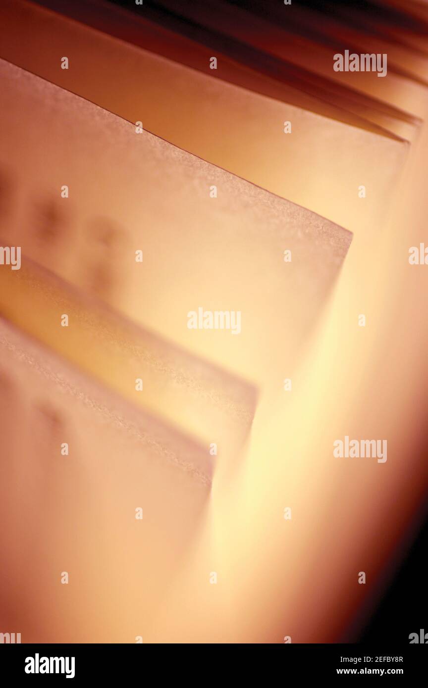 Close-up di pagine di un libro Foto Stock