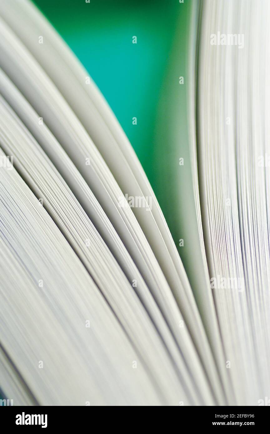 Close-up di un libro aperto Foto Stock