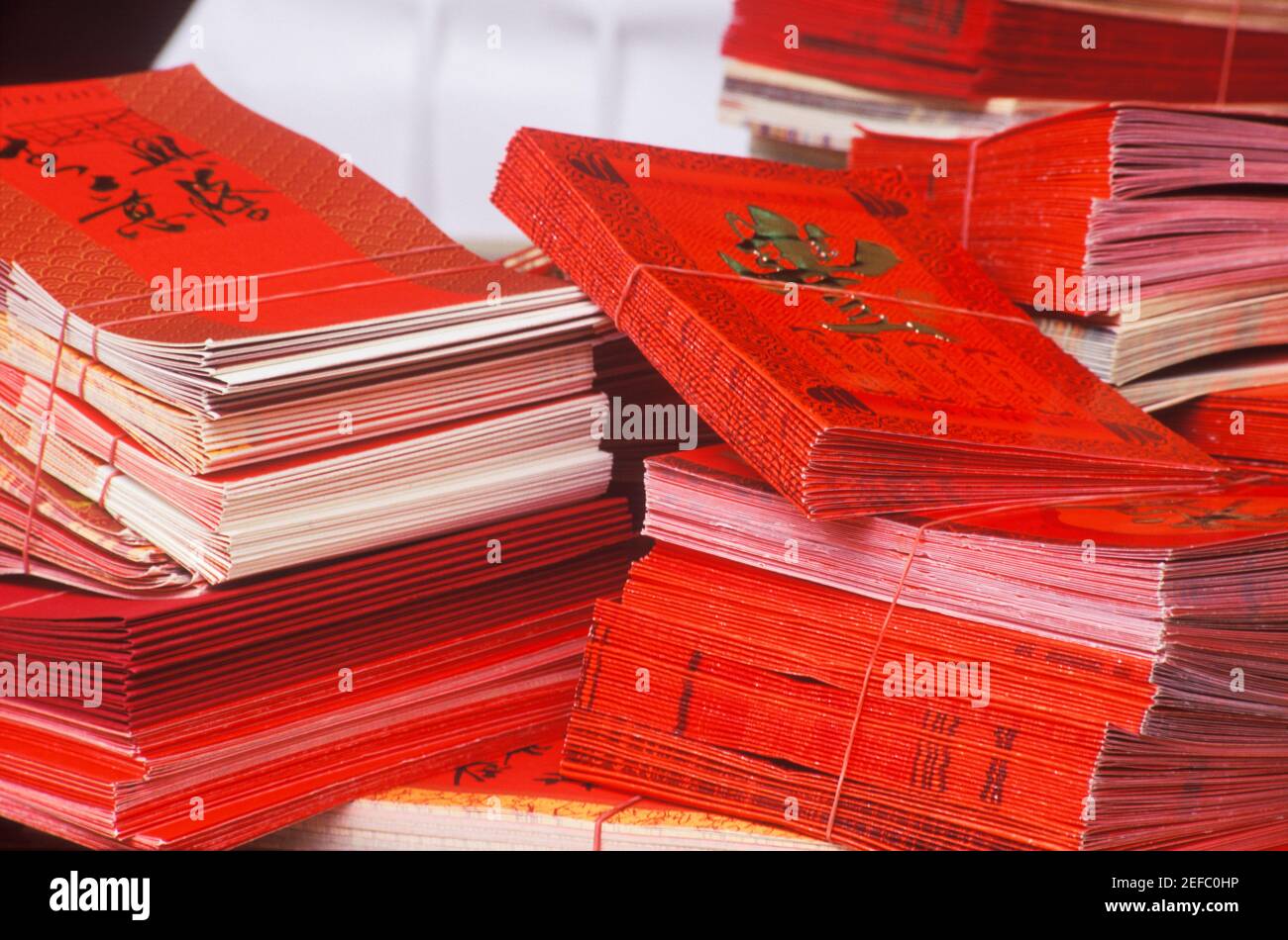 Close-up di una pila di libri Foto Stock