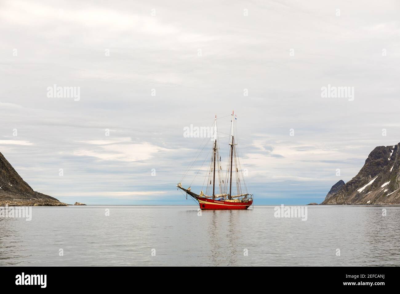 Il S/V Noorderlicht in spedizione a Svalbard, Norvegia. Foto Stock