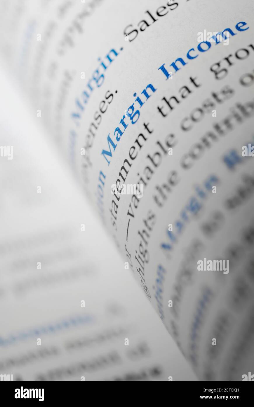 Primo piano di un documento finanziario Foto Stock