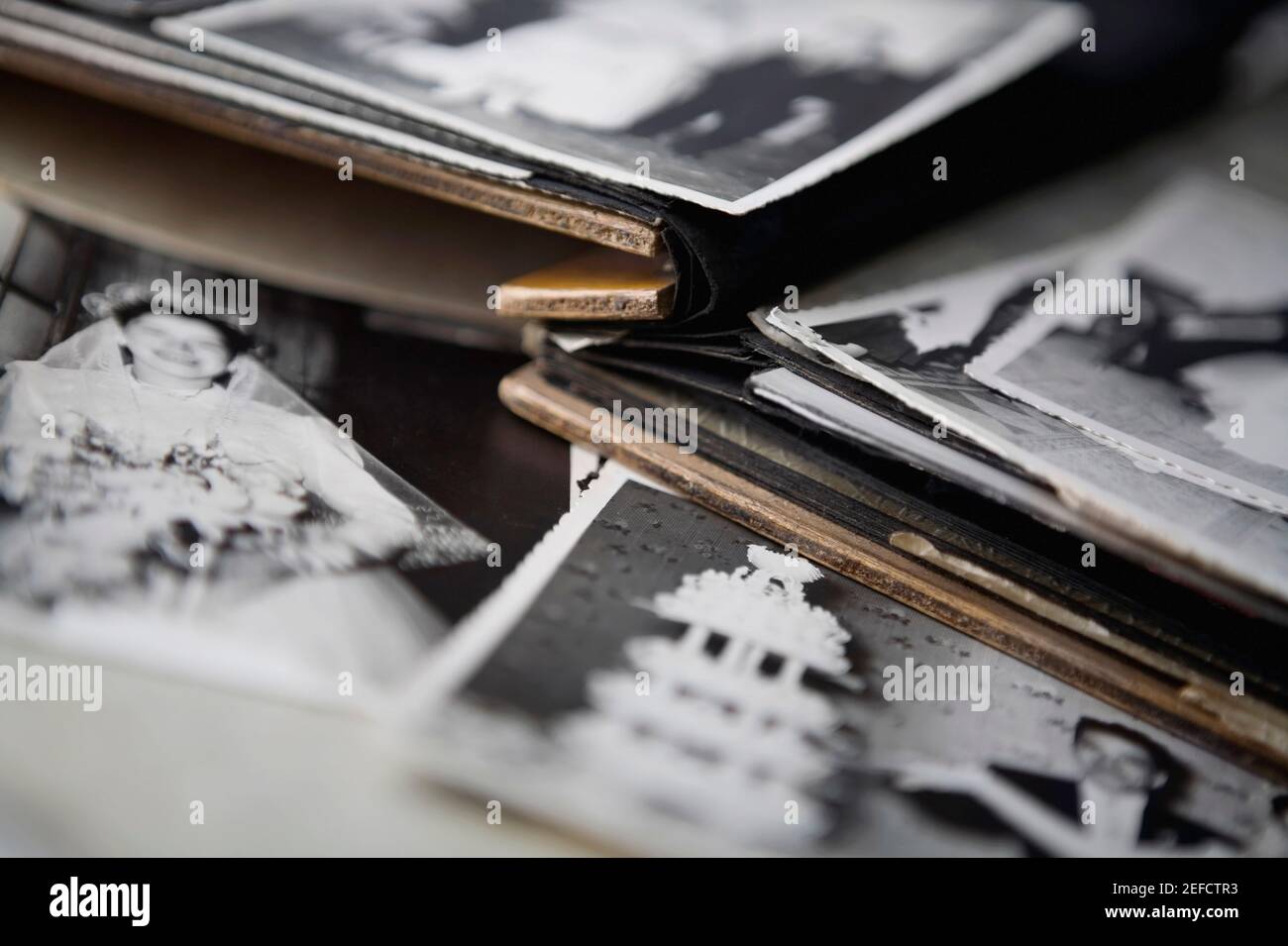 Primo piano di vecchie fotografie Foto Stock