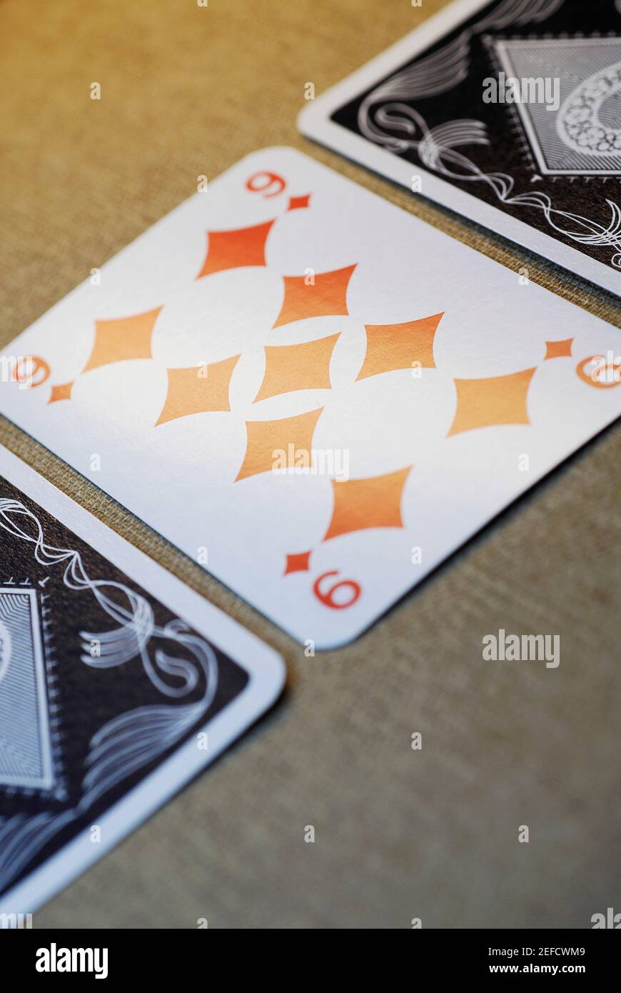 Primo piano di tre carte da gioco Foto Stock