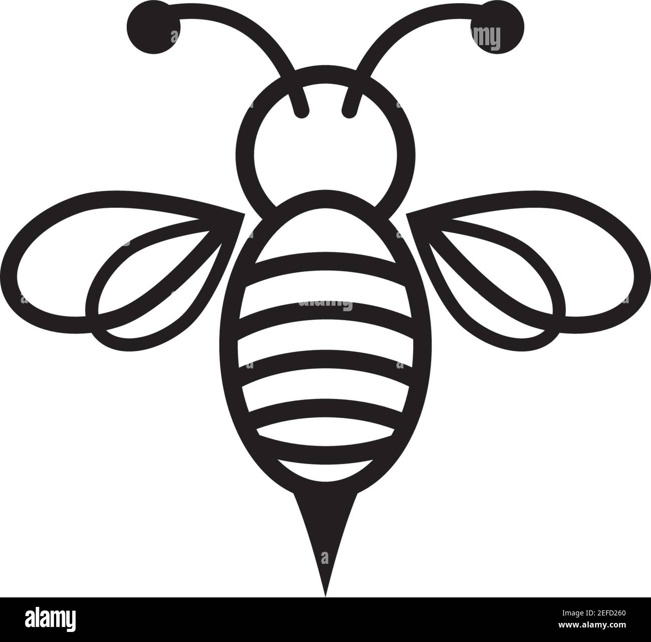 Illustrazione dell'icona vettoriale del logo Bee Illustrazione Vettoriale
