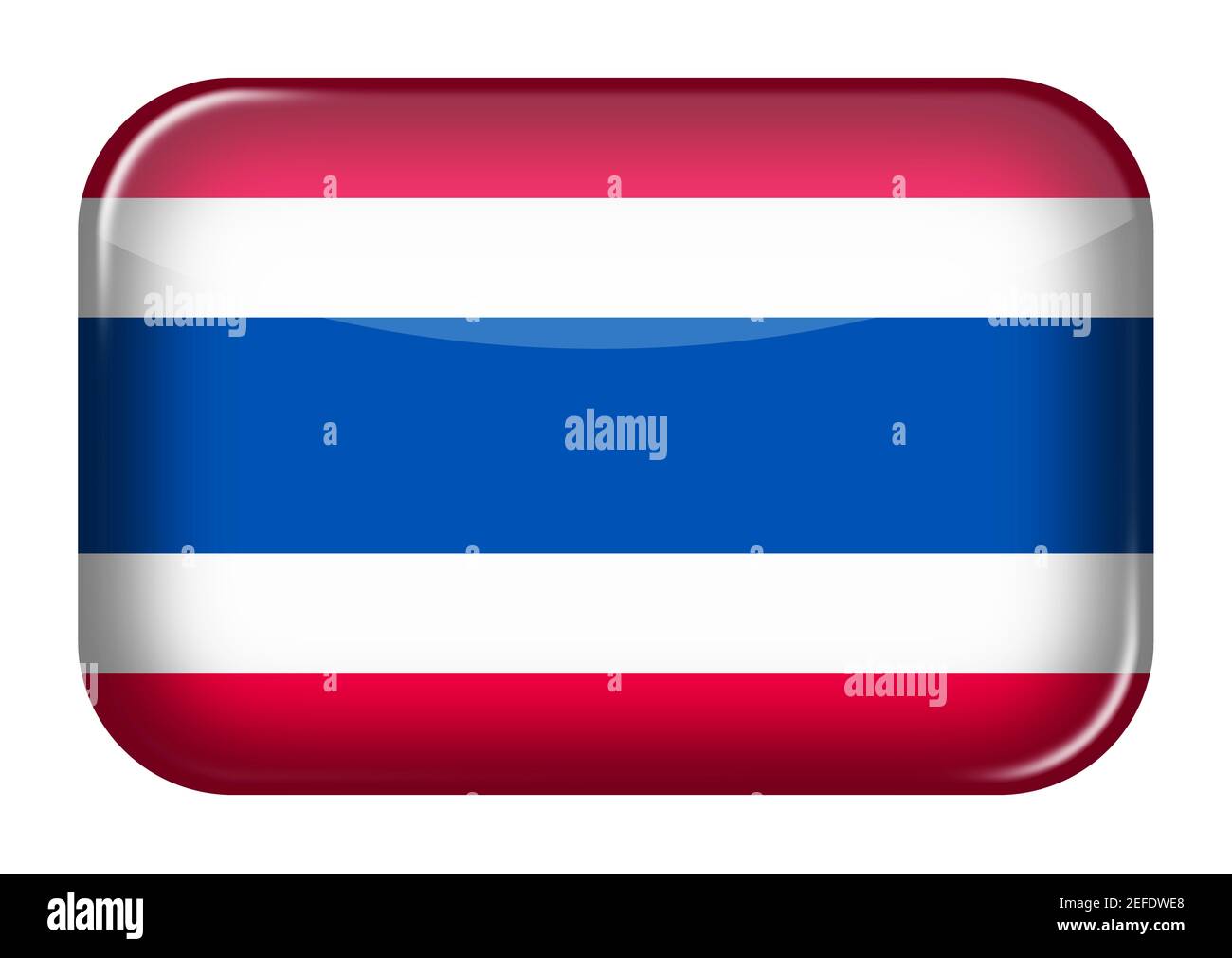 Icona web Thailandia pulsante rettangolare con tracciato di ritaglio illustrazione 3d Foto Stock