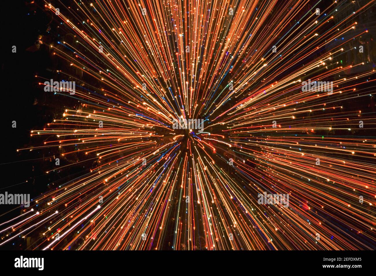 Spettacolo di fuochi d'artificio di notte, Washington DC, USA Foto Stock