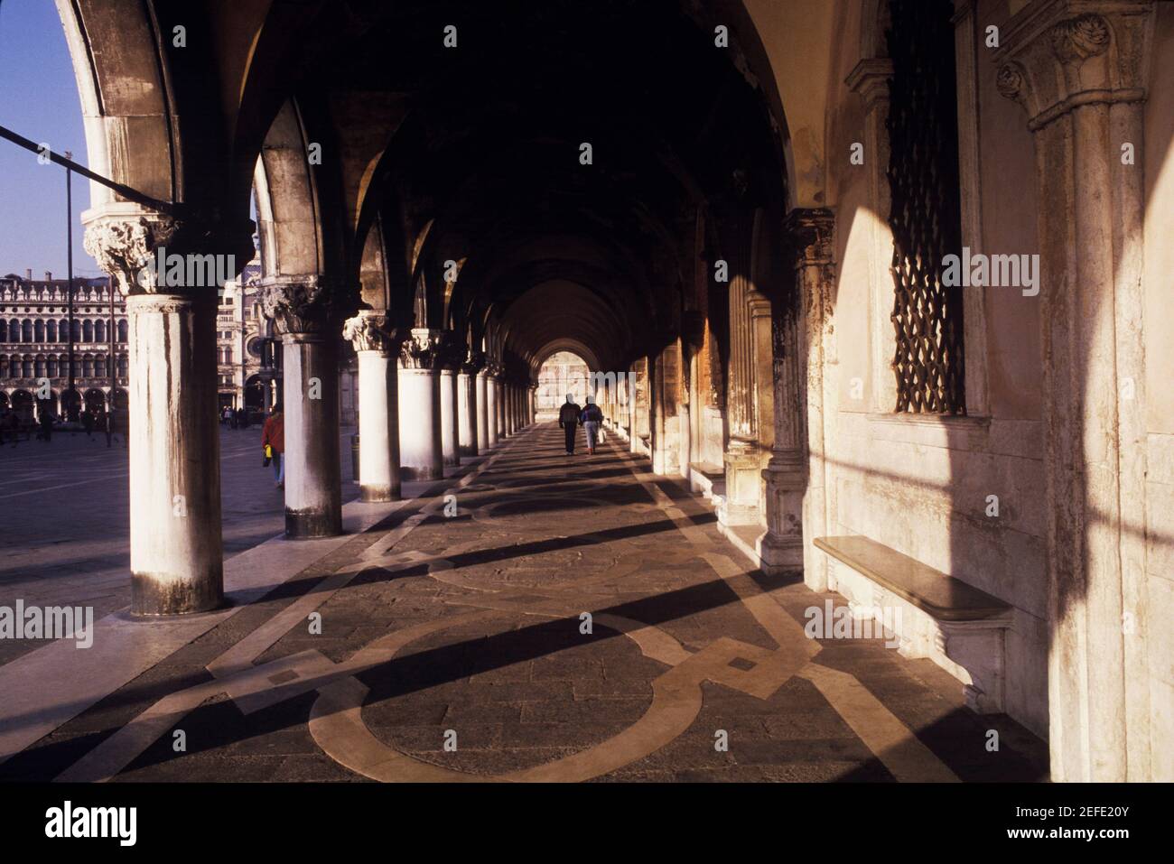 Colonne di un palazzo, Palazzo Ducale, Venezia, Veneto, Italia Foto Stock