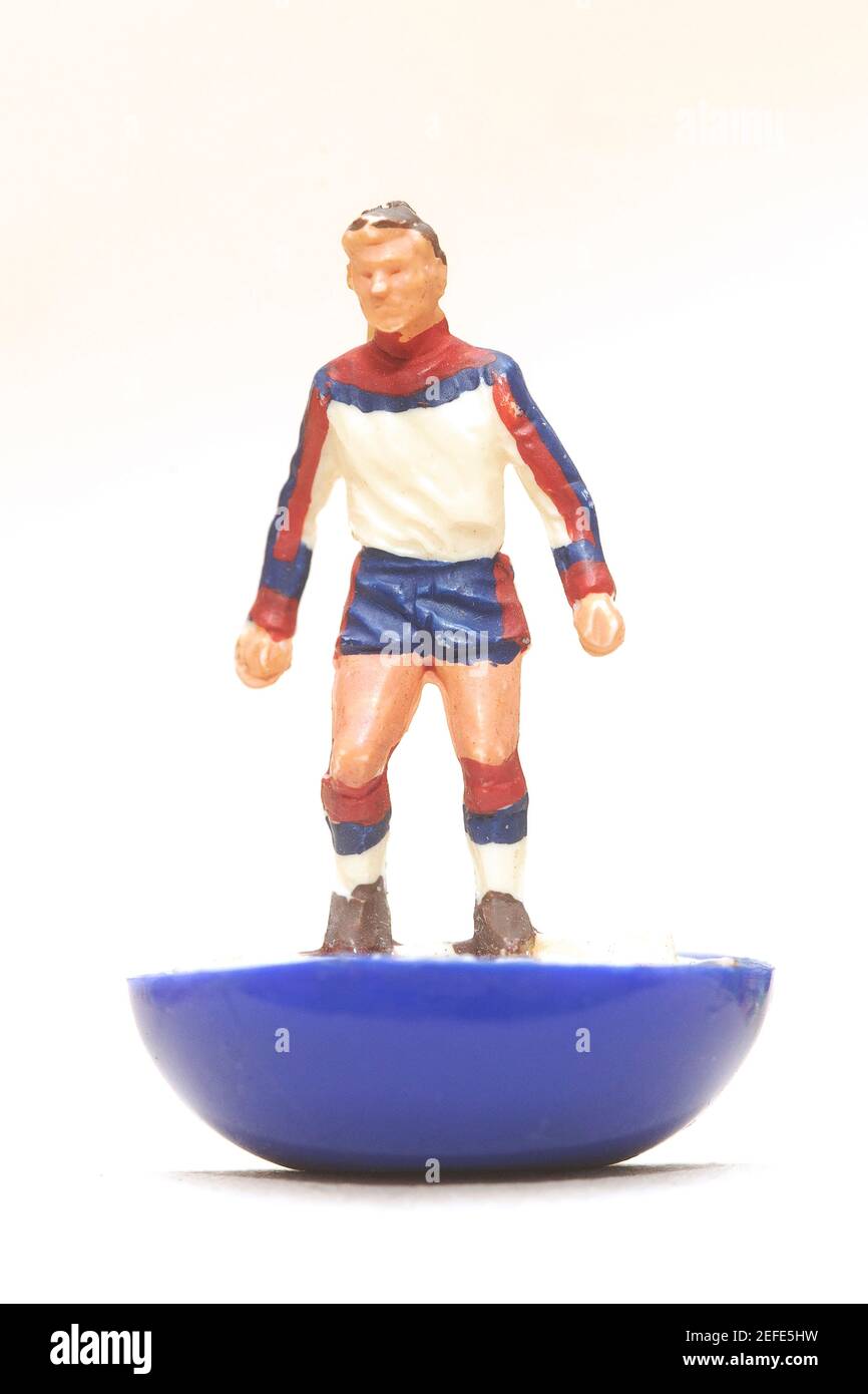 Personaggi Subbuteo e scatole di accessori Foto Stock