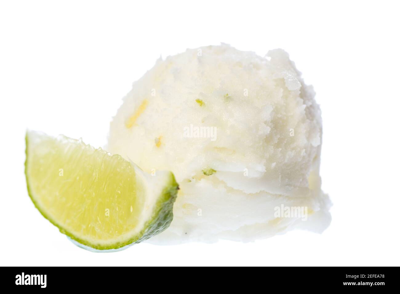 vista frontale della paletta per gelato al limone Foto Stock