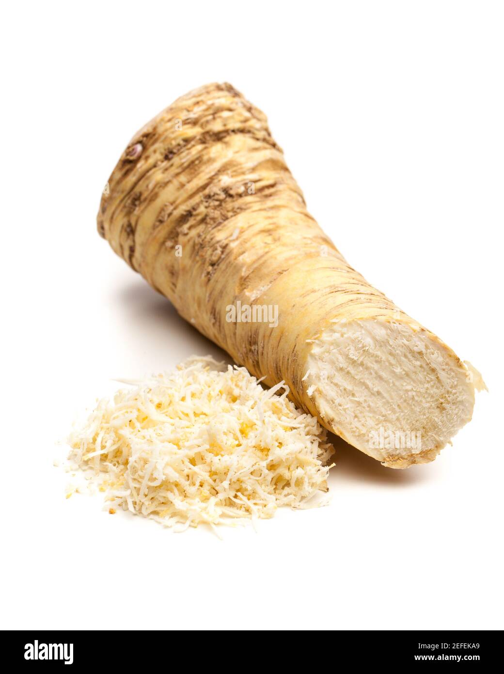 Radice di rafano e horseradish grattugiato Foto Stock