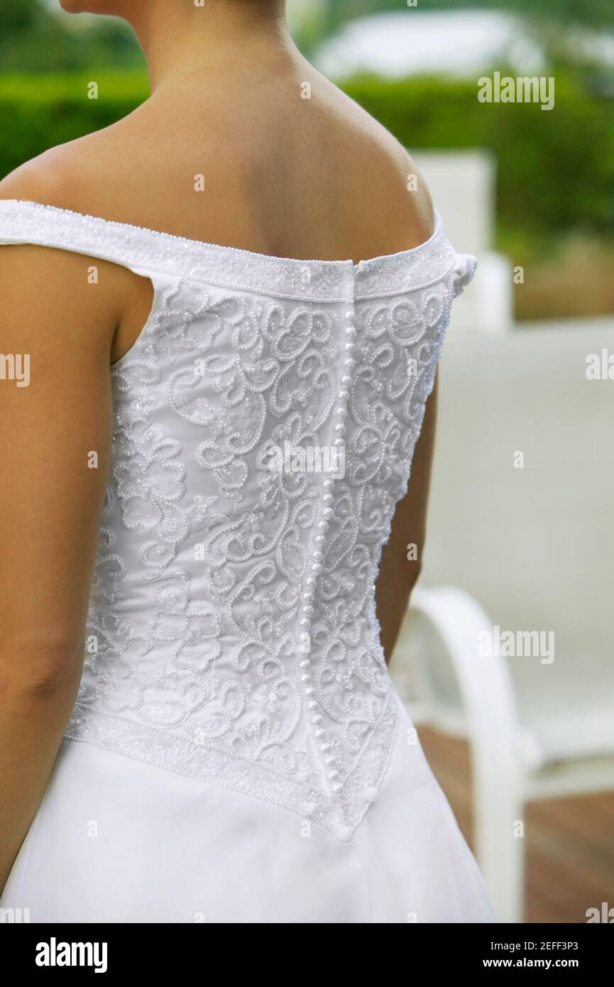 Vista posteriore di una sposa Foto Stock