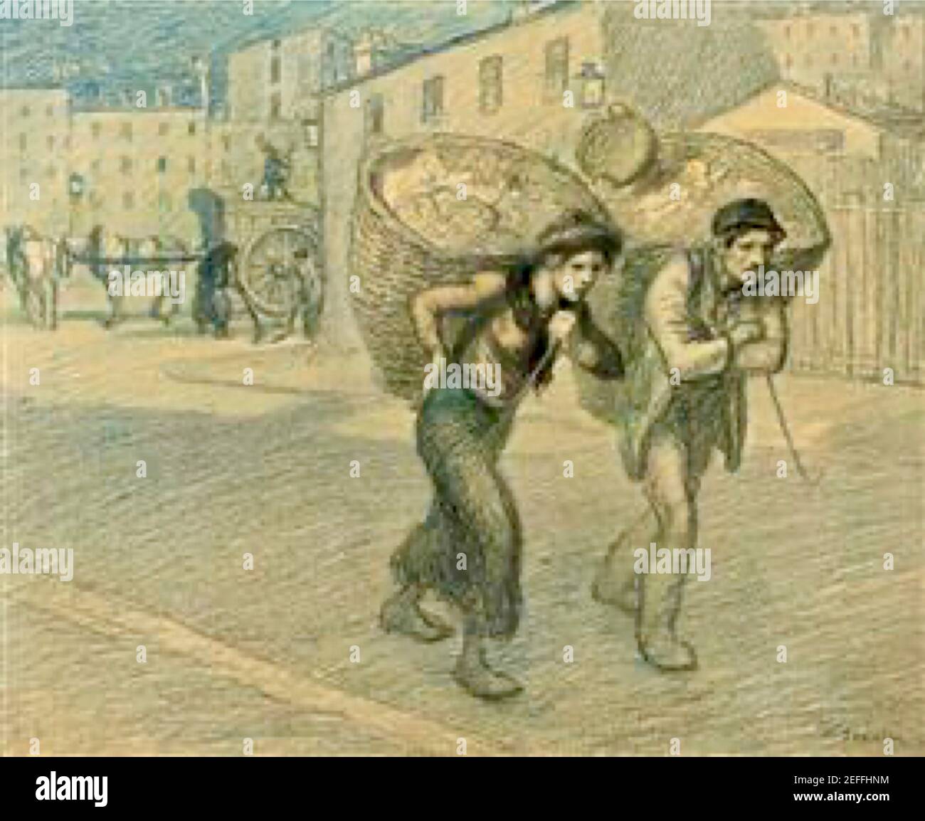 Theophile Steinlen opera intitolata Paris Street Scene Foto Stock