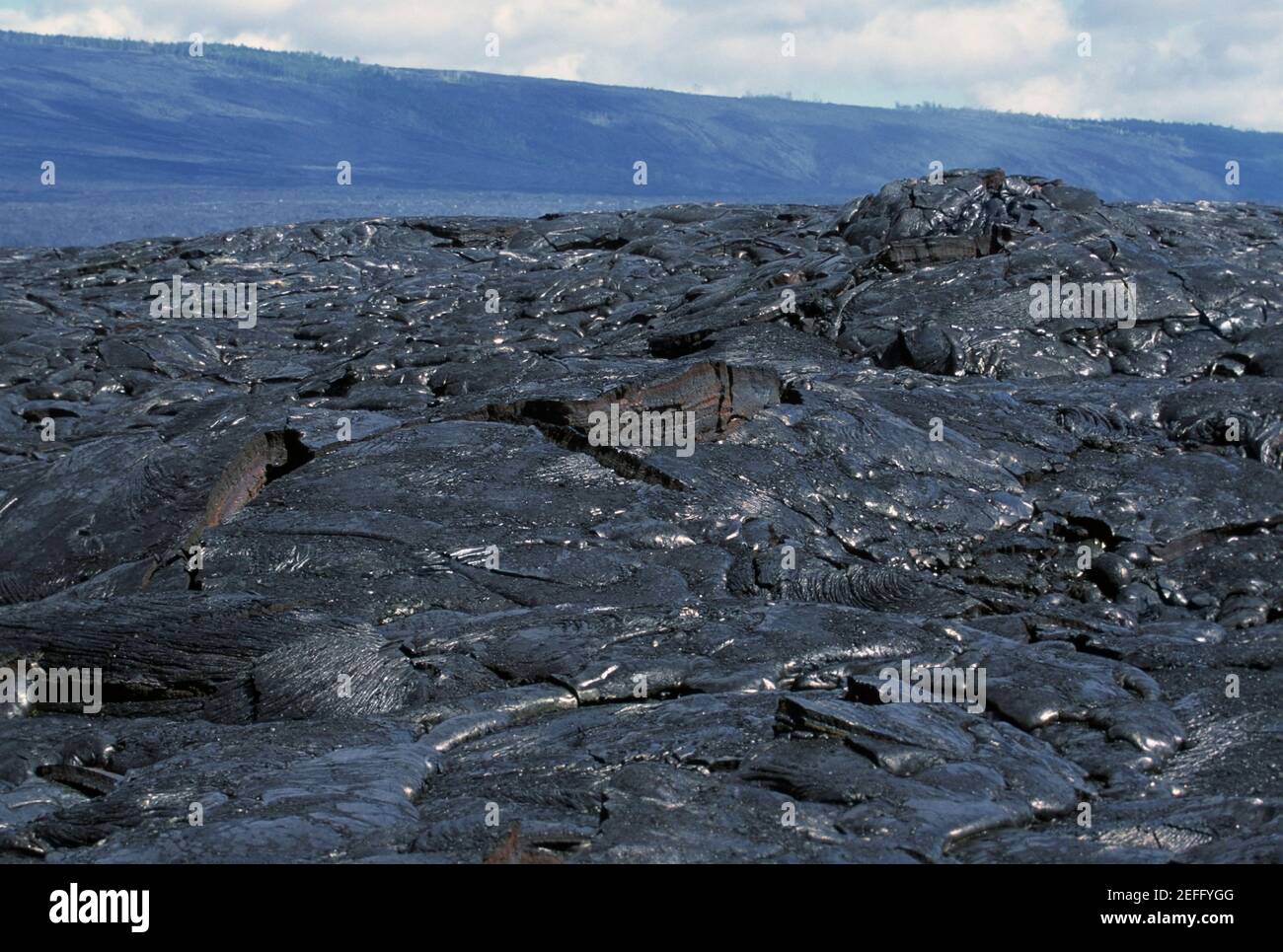 Modelli in lava pahoehoe, Big Island, Hawaii Foto Stock