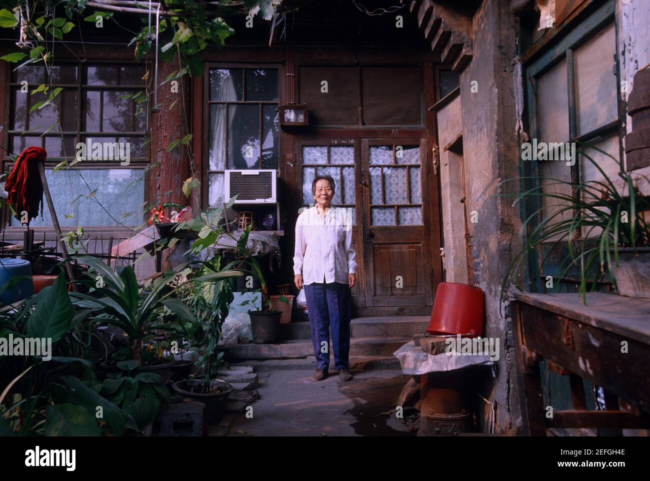 Ex residenza di Lu Xun e del suo fratello minore Zhou Zuoren in No.11 Badaowan, Pechino, Cina. Zhang Shuzhen, l'ex nanna di Zhou Zuoren. Foto Stock