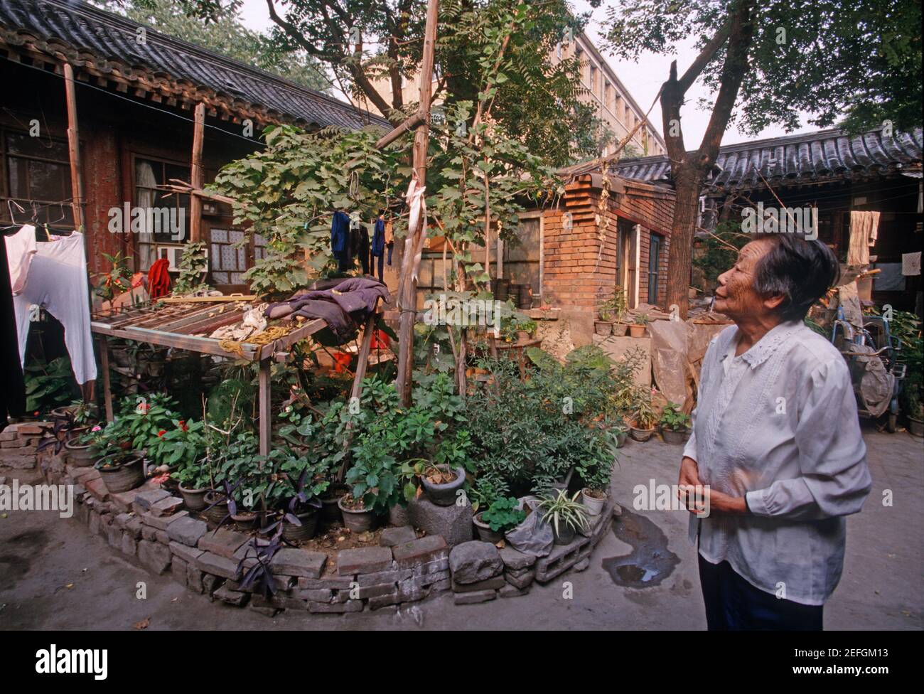 Ex residenza di Lu Xun e del suo fratello minore Zhou Zuoren , Zhou Jiangen in No.11 Badaowan, Pechino, Cina. La foto è stata scattata intorno al 2000. Foto Stock