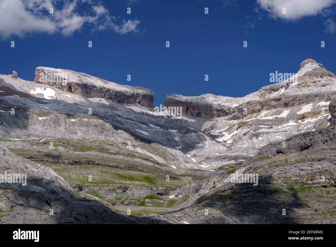 Faja de las Flores (Ordesa e Monte Perdido NP, Aragona, Pirenei, Spagna) ESP: Faja de las Flores, Parque Nacional de Ordesa y Monte Perdido (Aragona) Foto Stock