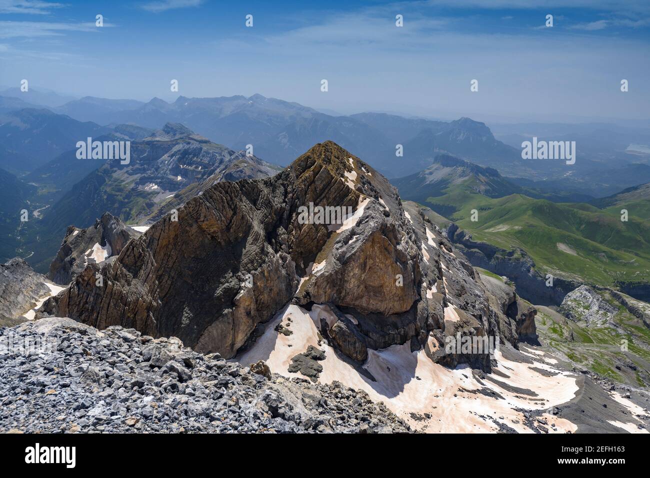 Monte Perdido (Ordesa e Monte Perdido NP, Pirinei, Spagna) ESP: Cima del Monte Perdido (PN Ordesa y Monte Perdido, Aragón, España, Pirineos) Foto Stock