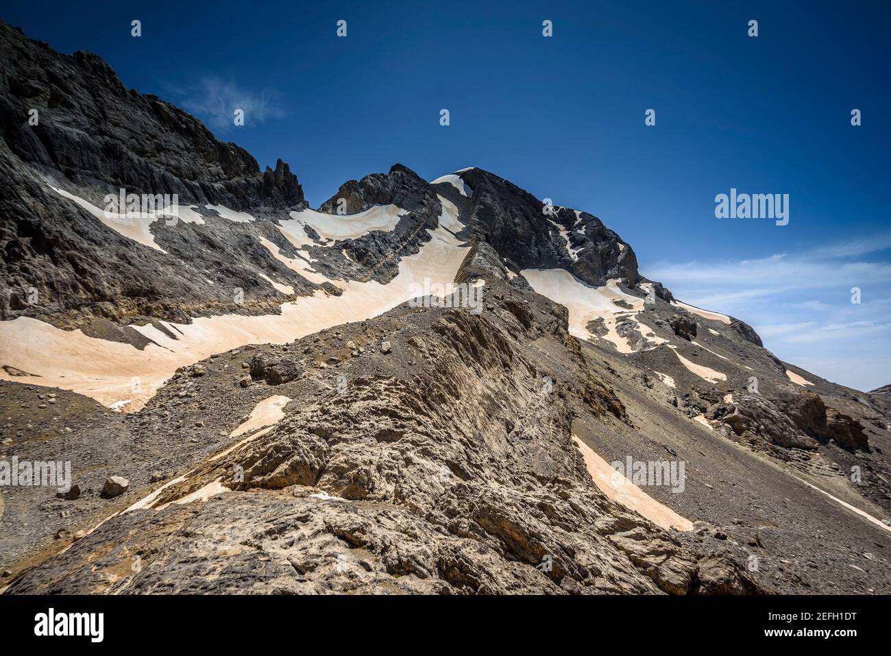 Escupidera di Monte Perdido (Ordesa y Monte Perdido NP, Pyrenees, Spain) ESP: Escupidera del Monte Perdido PN Ordesa y Monte Perdido, Aragón, España Foto Stock