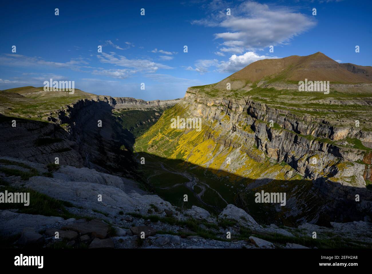 Canyon di Ordesa (Ordesa e Monte Perdido NP, Pirenei, Spagna) ESP: Cañón de Ordesa (PN Ordesa y Monte Perdido, Aragón, Pirineos, España) Foto Stock