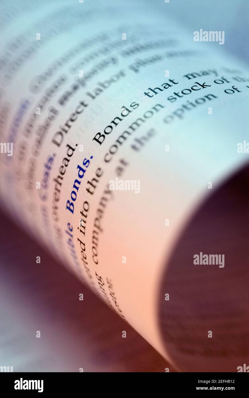 Primo piano di un libro aperto Foto Stock