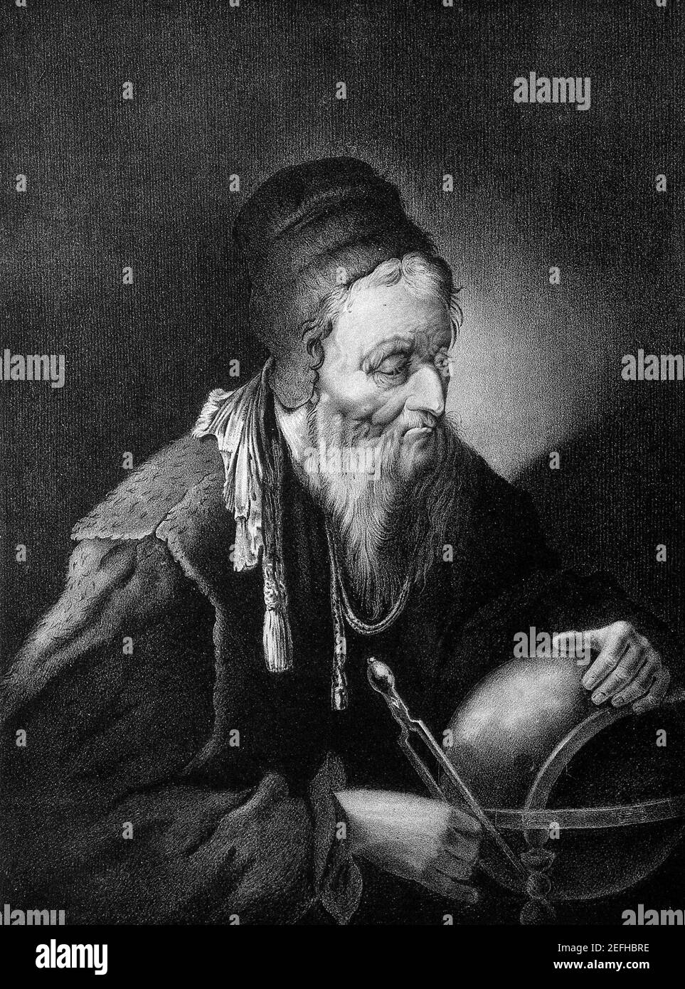 Michael Nostradamus (aka Michel de Nostridame) (nato il 14 dicembre 1503, Saint-Rémy, Francia - morto il 1/2 luglio 1566, Salon) astrologo francese, medico e veggente reputazione, che è meglio conosciuto per il suo libro Les Prophéties, una collezione di 942 quatrine poetiche presumibilmente predicanti eventi futuri. Il libro è stato pubblicato per la prima volta nel 1555. Litografia di (M. J.) dopo Diétrich / Welcome Collection / file di riferimento n. 1003-862THA Foto Stock