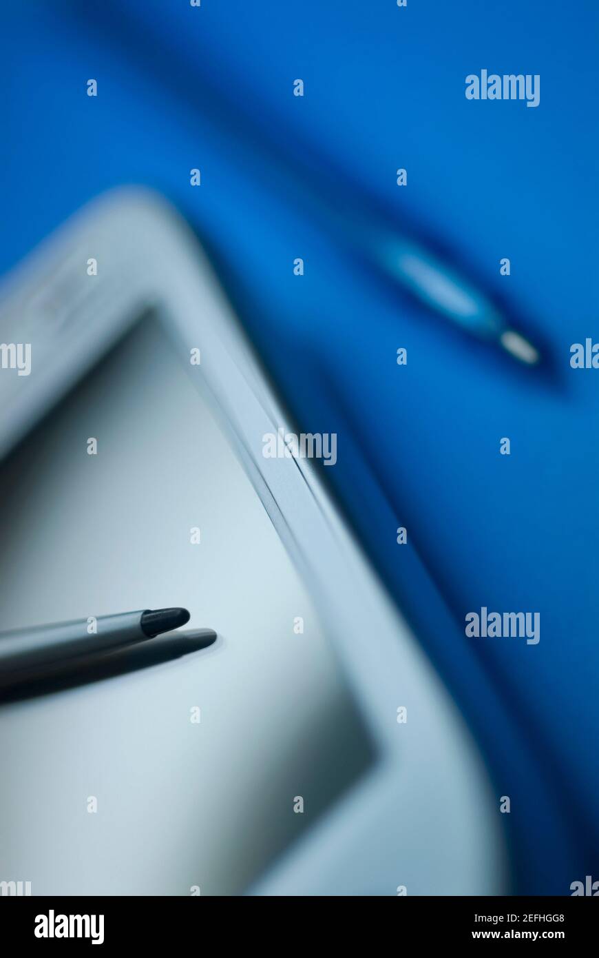 Primo piano di un assistente dati personale con una penna digitalizzata Foto Stock