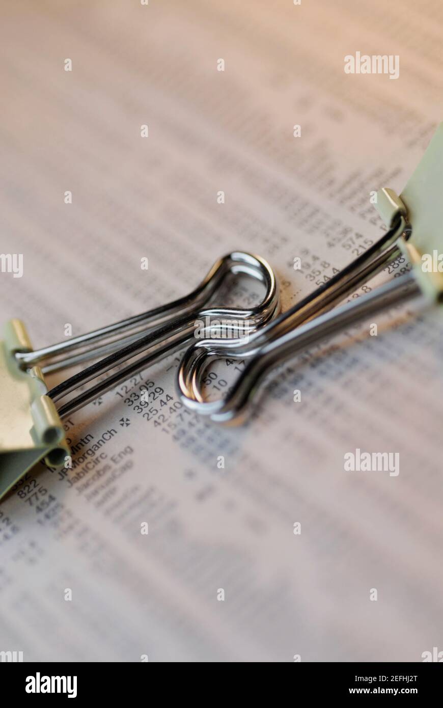 Primo piano del fermo del raccoglitore Foto Stock