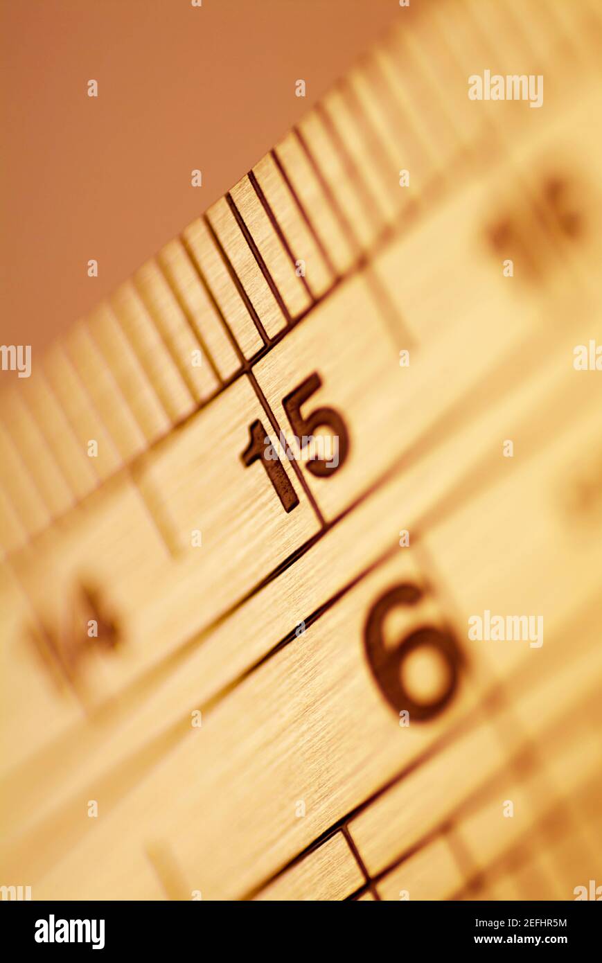 Close-up di un righello Foto Stock