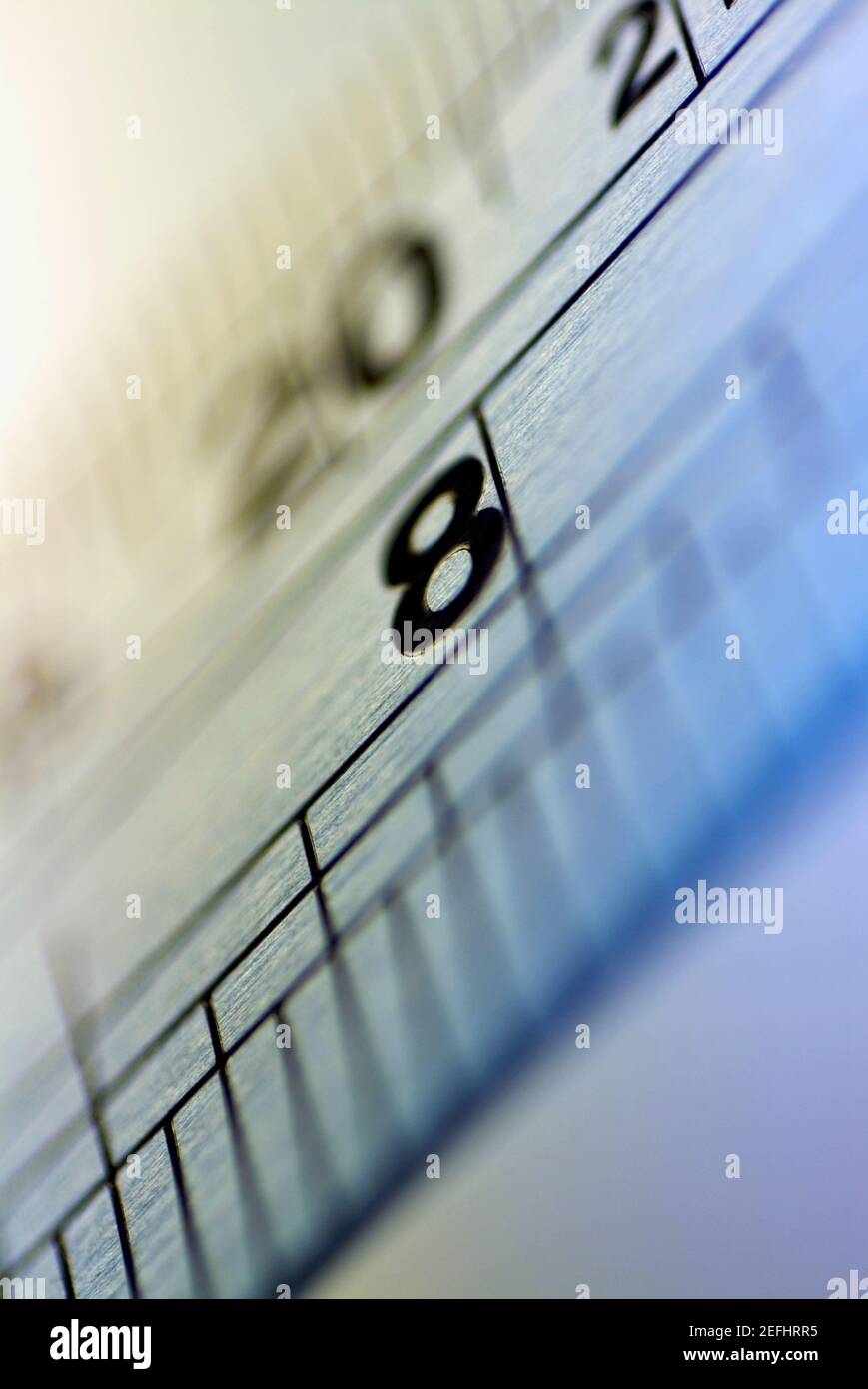 Close-up di un righello Foto Stock
