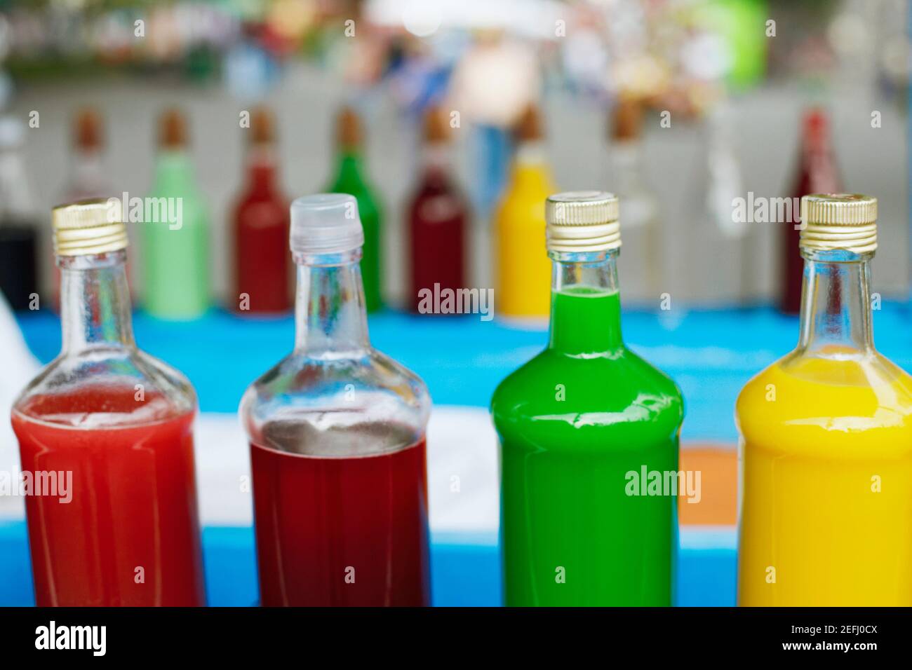 Primo piano di bevande analcoliche in bottiglia Foto Stock