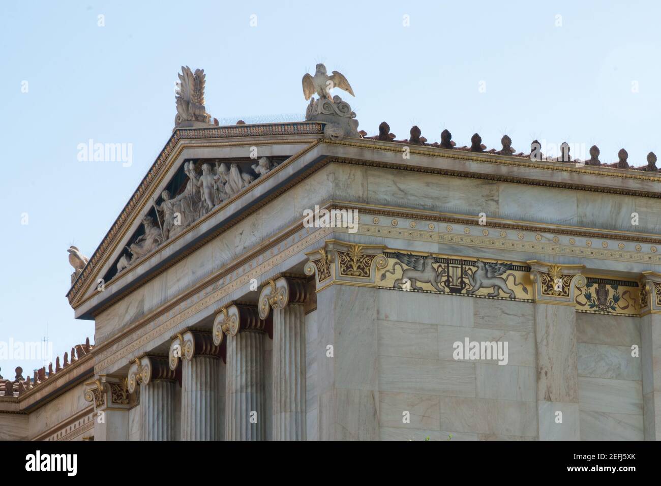 Facciata dell'Università Nazionale e Kapodistriana di Atene progettata da Christian Hansen Foto Stock