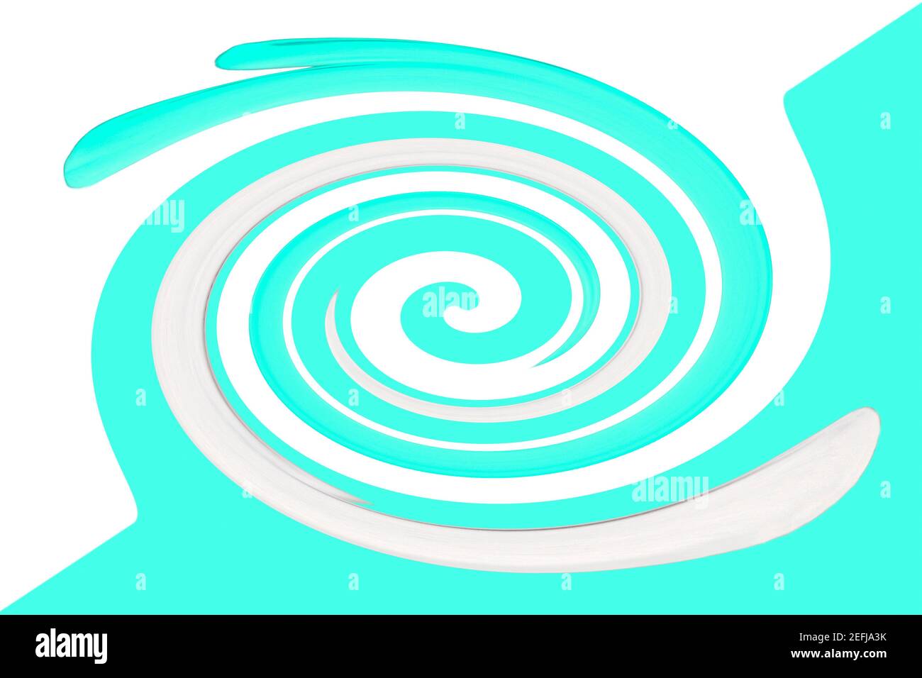 turchese e bianco astratto vorticoso vortice sfondo astratto Foto Stock