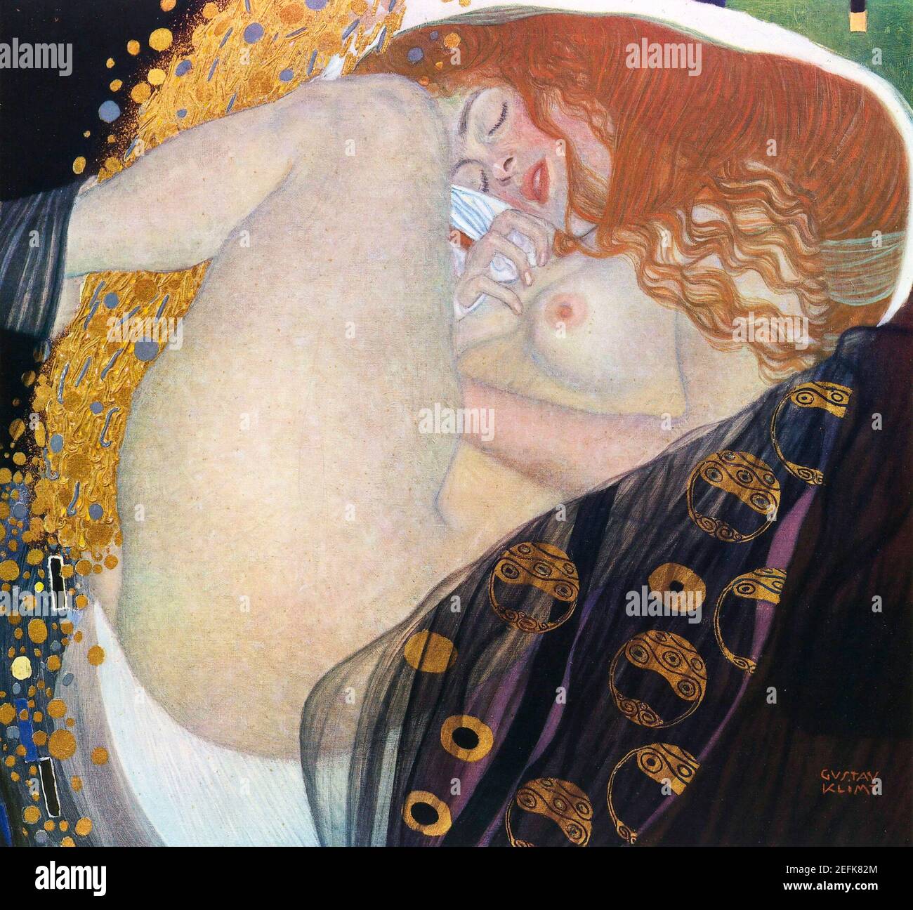 Klimt. Dipinto intitolato 'Danae' di Gustav Klimt (1862-1918), olio su tela, 1907 Foto Stock