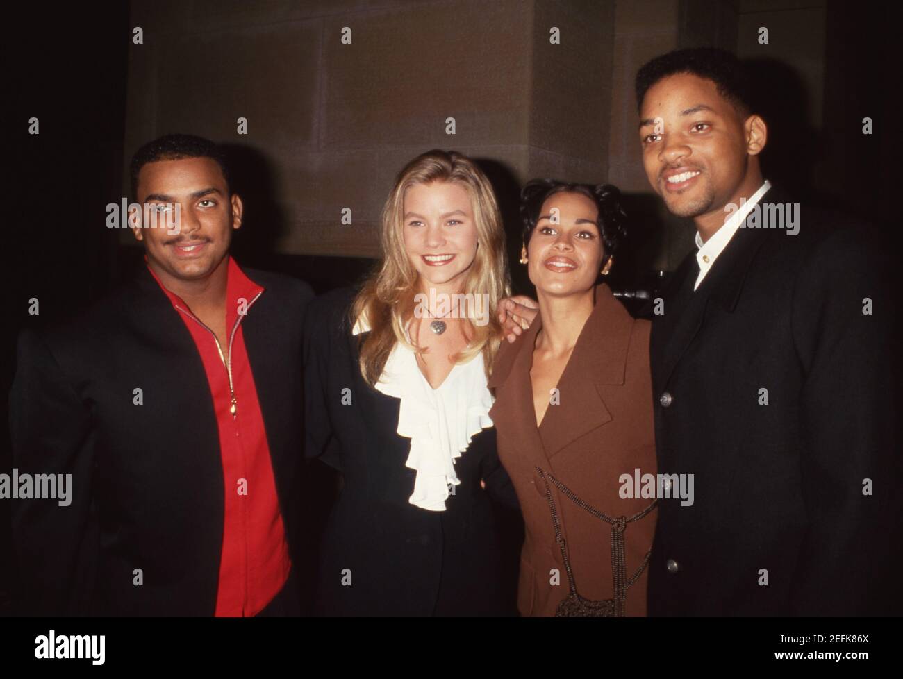 Alfonso Ribeiro, Gabrielle Tuite, Will Smith, e Sheree Campino al Los Angeles Premiere di 'sei gradi di separazione' al Los Angeles County Museum of Art di Los Angeles, California 08 dicembre 1993 Credit: Ralph Dominguez/MediaPunch Foto Stock