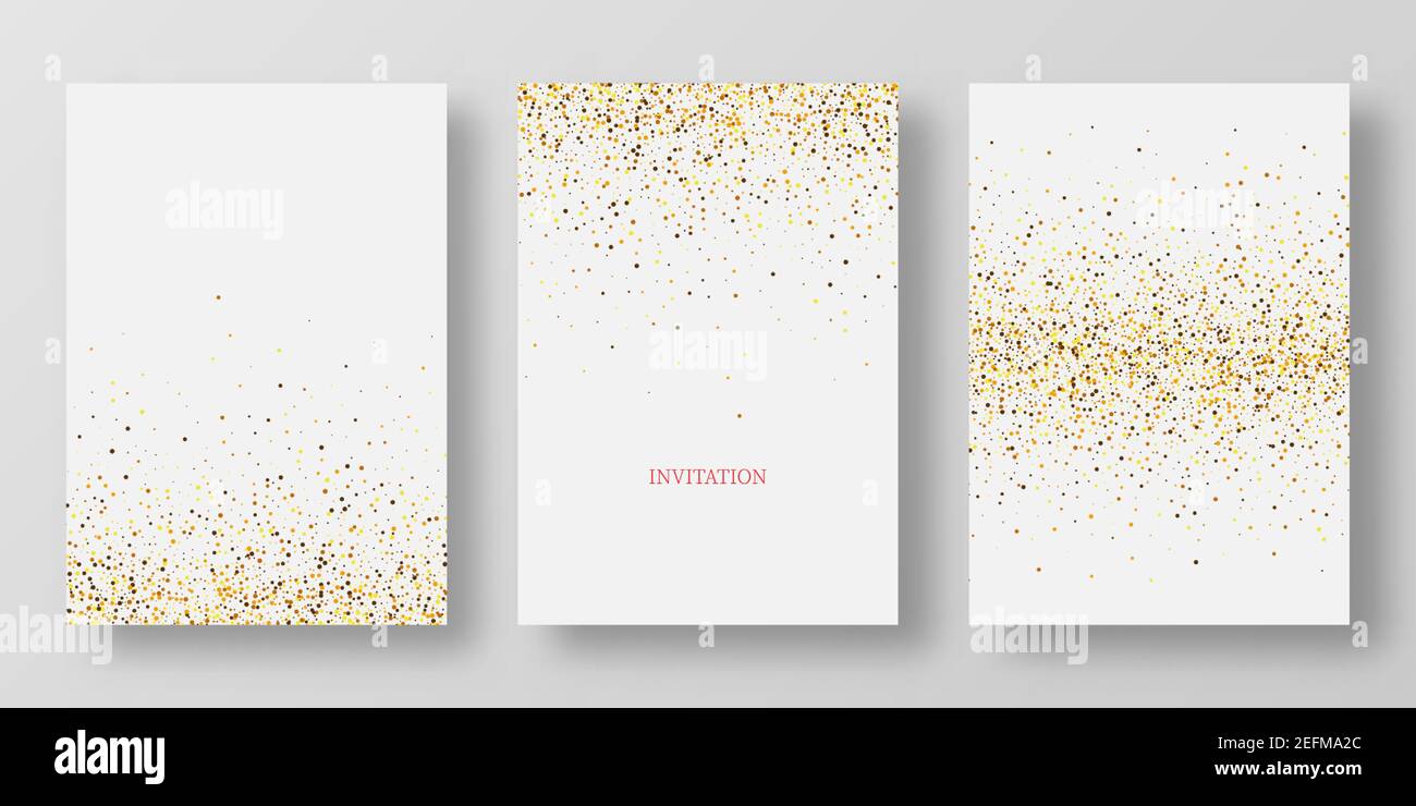 Template design di invito con oro sequin.festive design cartoline, inviti, brochure Vector Illustrazione Vettoriale